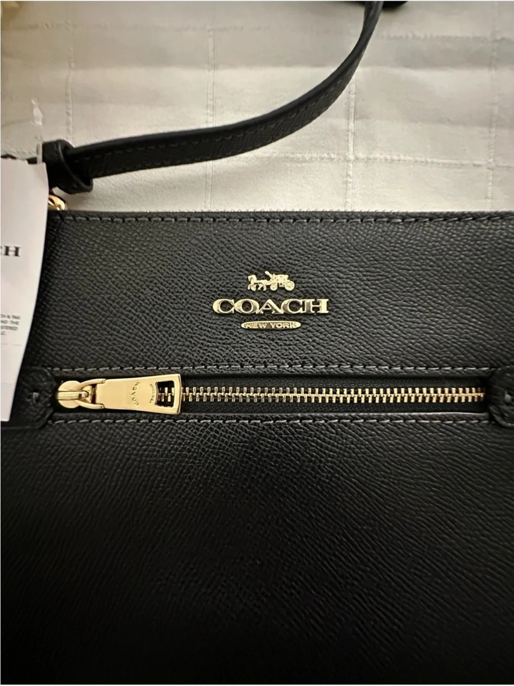Coach Black Pebbled Leather Crossbody with Gold Hardware - Picture 2 of 9